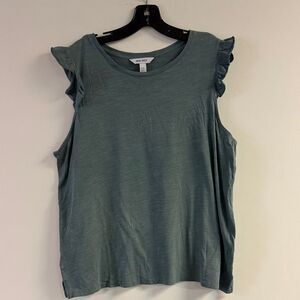 Nine West Blue Top with Ruffle Detail on Sleeve Size XXL